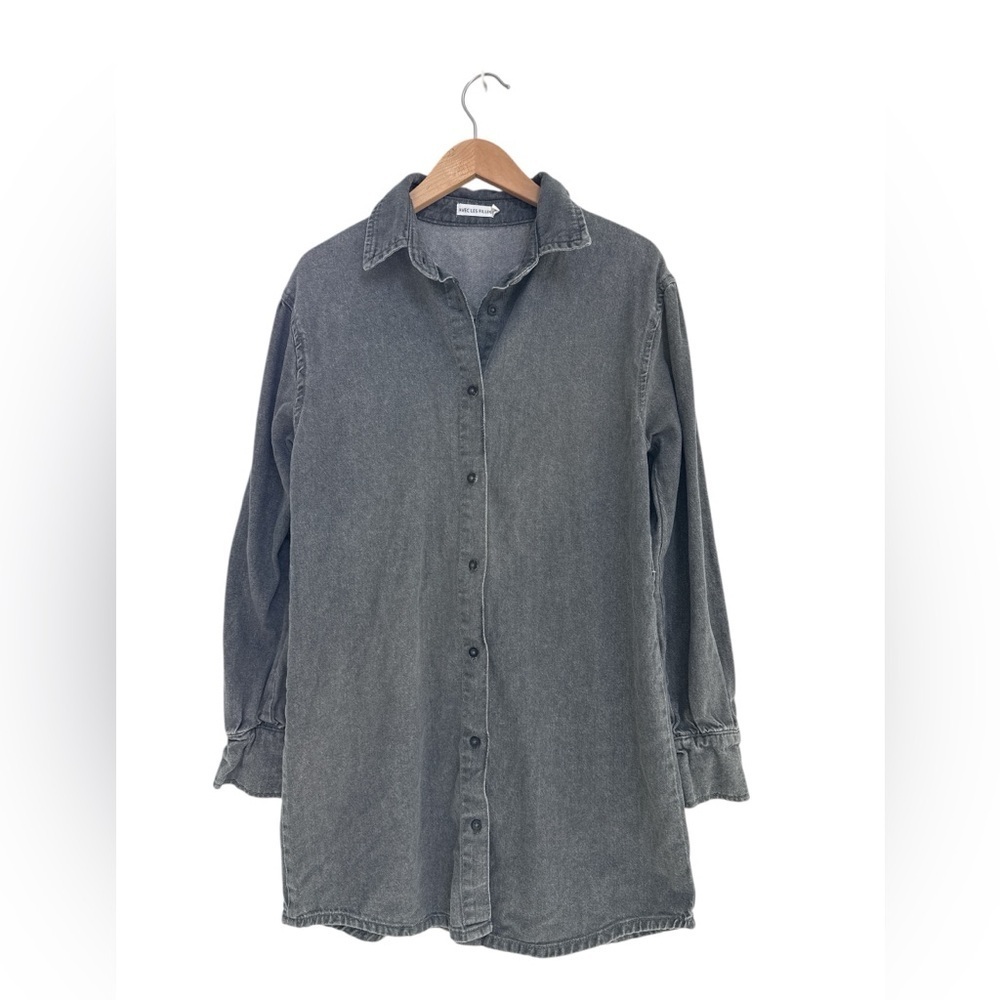 Avec Les Filles Women’s Denim Button Down Shirt Dress